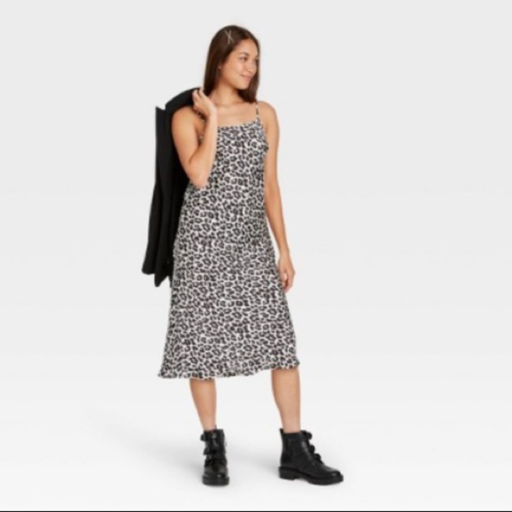A New Day Leopard Slip Dress SZ L